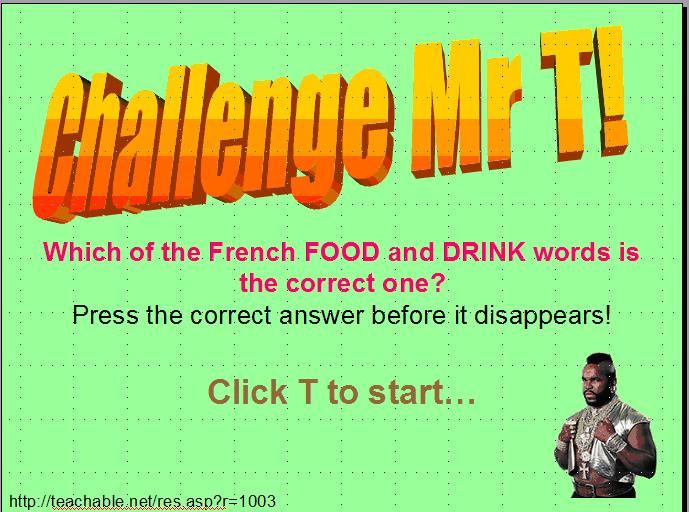 Challenge mr t food drink