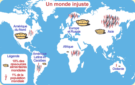 Monde injuste - carte de faim