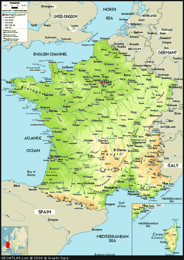 Physical-france-map
